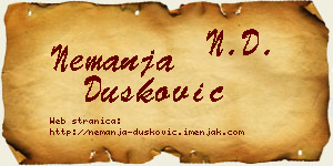 Nemanja Dušković vizit kartica